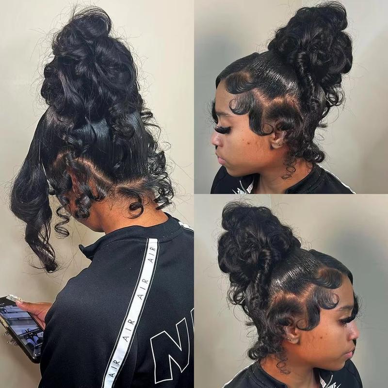 Tahikie 250% Density 360 Full Lace Invisi Strap Body Wave Wigs Human Hair Water Wave Transparent Lace Hidden Strap Frontal Black Wigs For Women TikTokShopBlackFriday