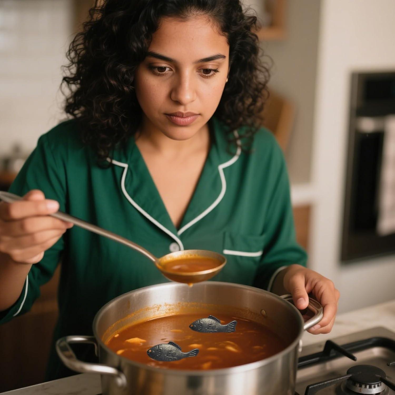 2 PCS natural iron fish cooking, reusable Iron deficiency dietary support tool, essential kitchen iron fish cooking tool for vegetarian athlete female anti-anemia deficiency