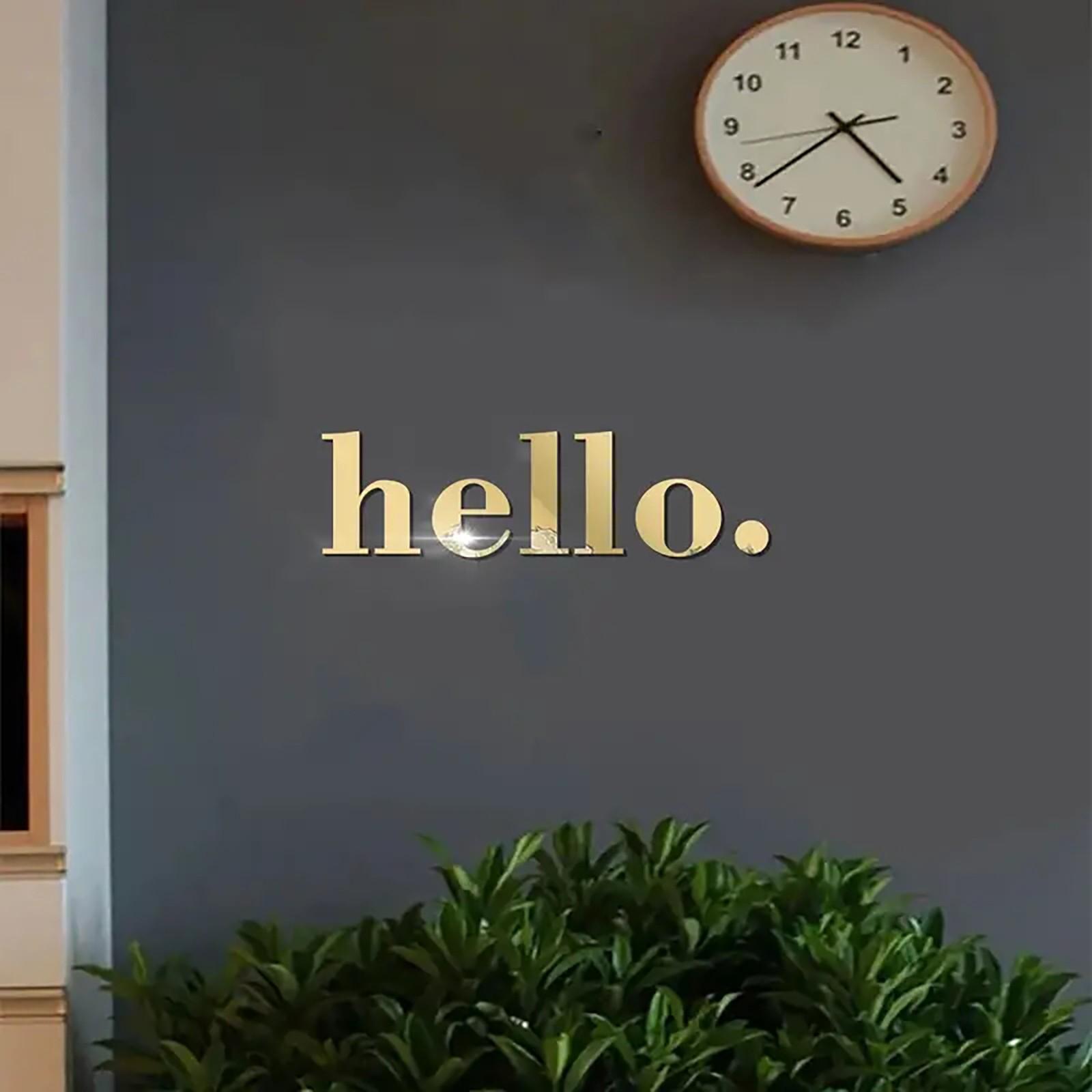 3D Creative Acrylic Wall Stickers Set, Welcome Sign Decals, Self-Adhesive for Bedroom, Entryway, Living Room, Porch, Home Decoration