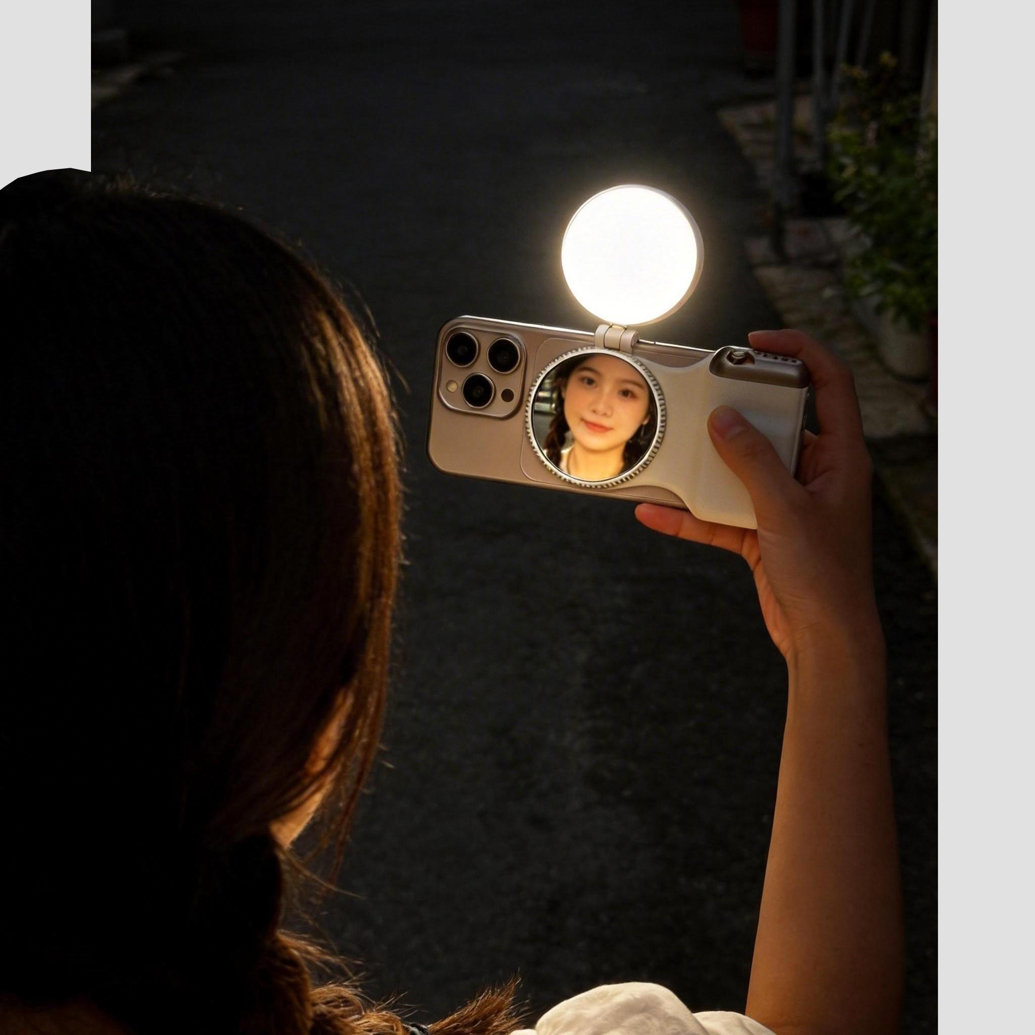 Magnetic Dslr Style Shutter Grip for iPhone and Android, Wireless Shutter Button, Beauty Filter Selfie Mirror, Perfect for Vlogging