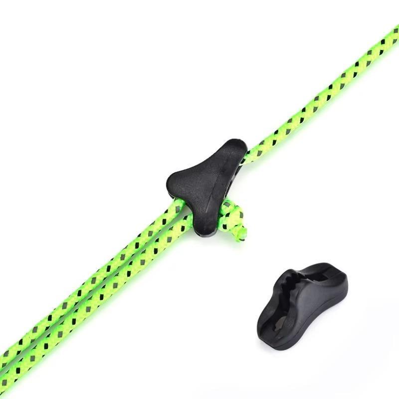 10PCS Tent Awning Rope Fastener Wind Rope Buckles riple-Cornered Cord Tightener Camping Tent Stopper ﻿Non-Slip Car Interior Decoration