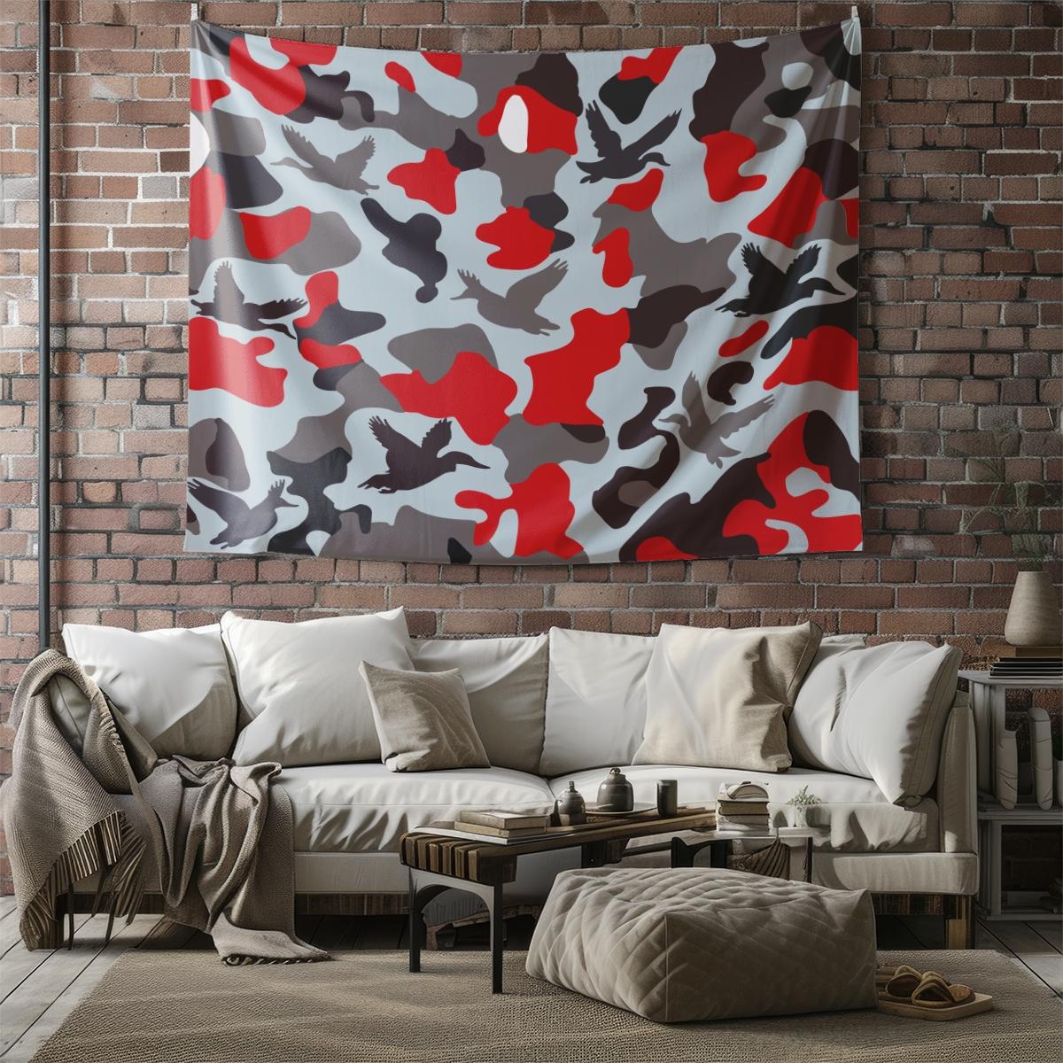 Unique Wild Duck Camo Tapestry, Artistic Digital Printed Wall Hanging, Cozy Multi-Use Wall Blanket for Bedroom & Living Room, Lightweight Decorative Piece, Perfect Housewarming Gift