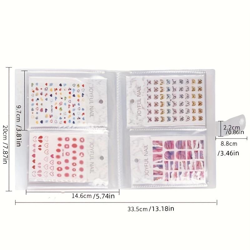 Nail Sticker Storage Book, 1 Count 80/120/160 Slot Nail Art Sticker Collection Book, Nail Tool Organizer Display Notebook