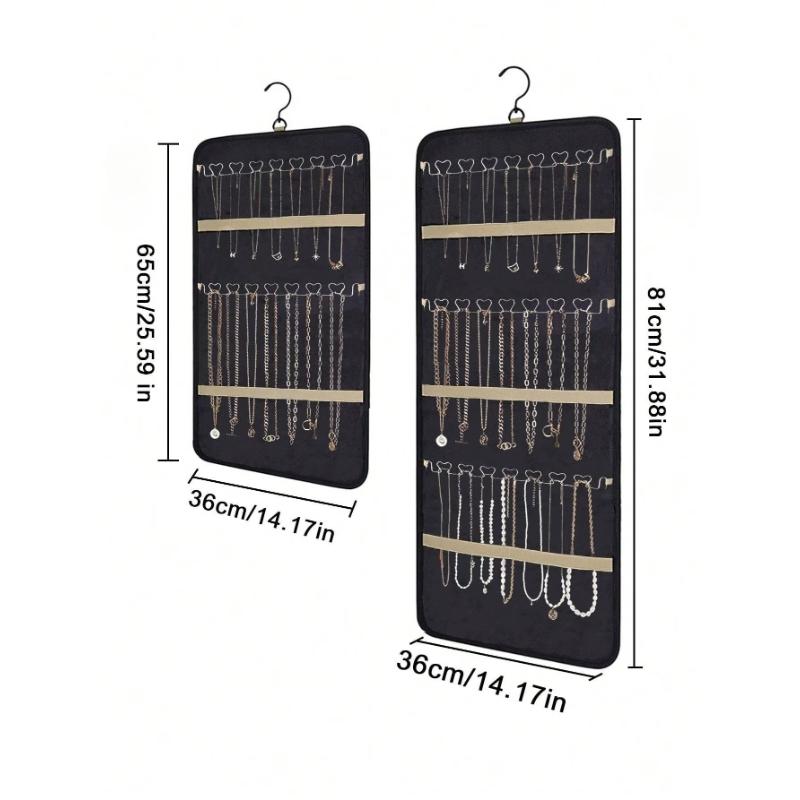 Jewelry Storage Bag, 1 Count Double Sided Jewelry Organizer, Dustproof Durable Storage Organizer Jewelry Storage Bag for Earrings, Bracelet, Necklace, Ring, Home Organizer, Jewelry Storage Unit