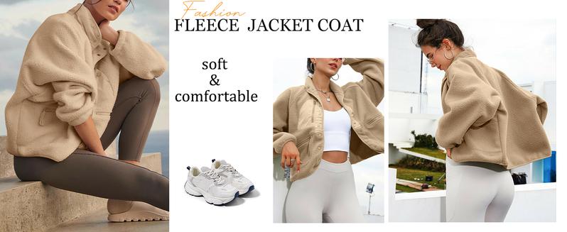 Yeokou Women's  Fleece Scrub Jacket Winter Spring Coat Warm Button-Down Nurse Outfit for Fall & Daily Wear