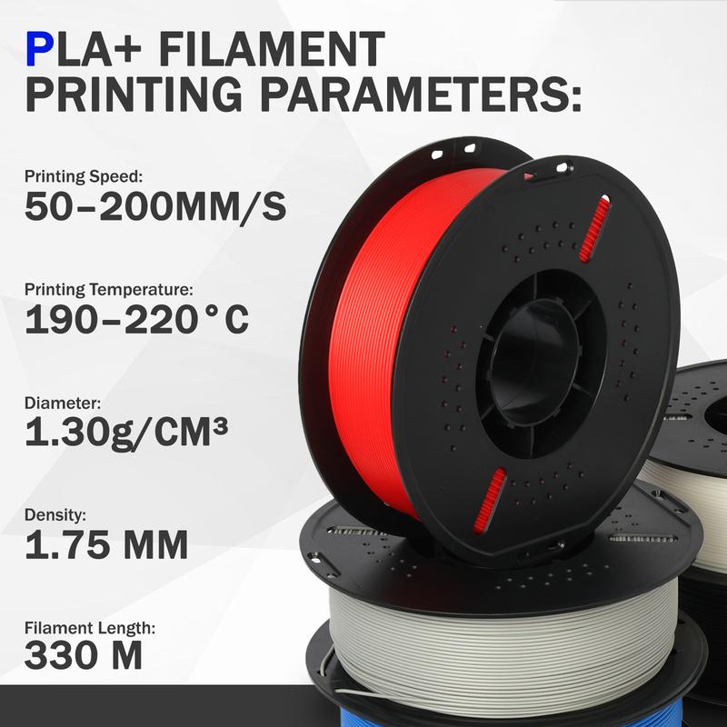 Epelay PLA+ 3D Printer Filament 1.75mm – High Precision, Easy Feed, Anti-Clog, Eco-Friendly Printing Consumables, Compatible with Most FDM Printers High Speed Odor-Free PLA Filament printer filament bundle