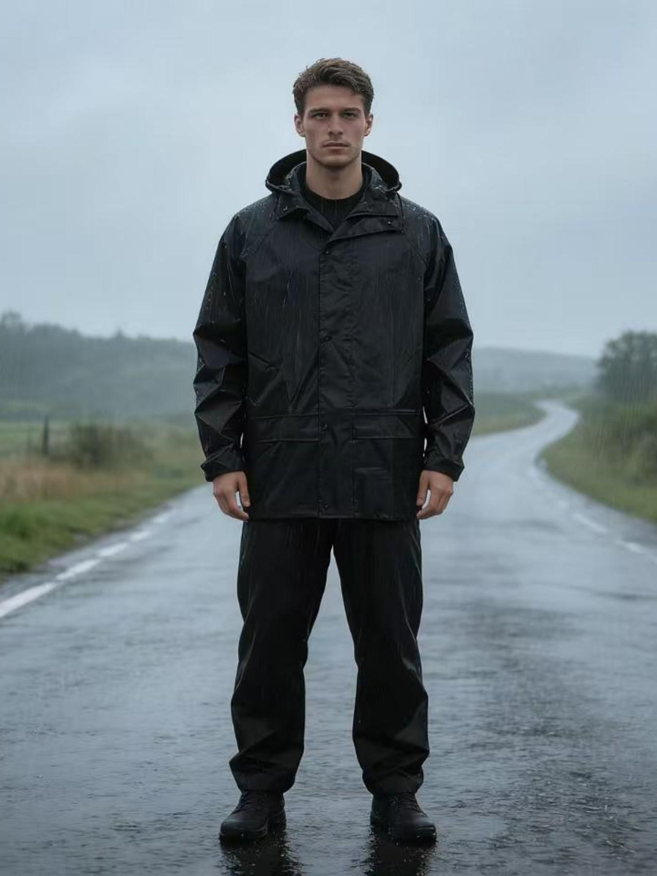 Unisex Raincoat Set, Durable Rain Suit, Separate Design, Jacket and Pants Combo, Windproof Waterproof Material, Ideal for Rainy Days, Rainy Season, Outdoor Walking, Light Outdoor Work