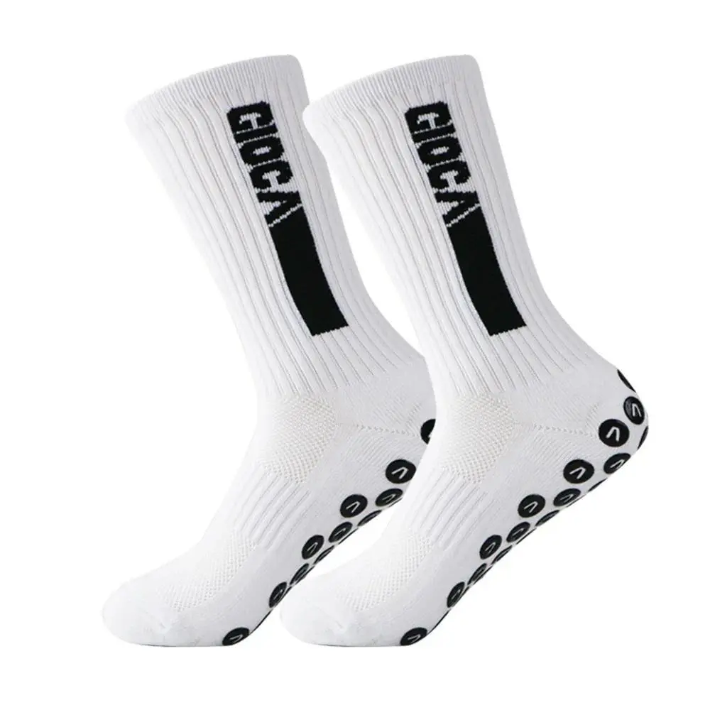 1 Pair New Men Women Non-slip Silicone Sports Soccer Socks Sweat Absorbing Breathable Football Tennis  Socks