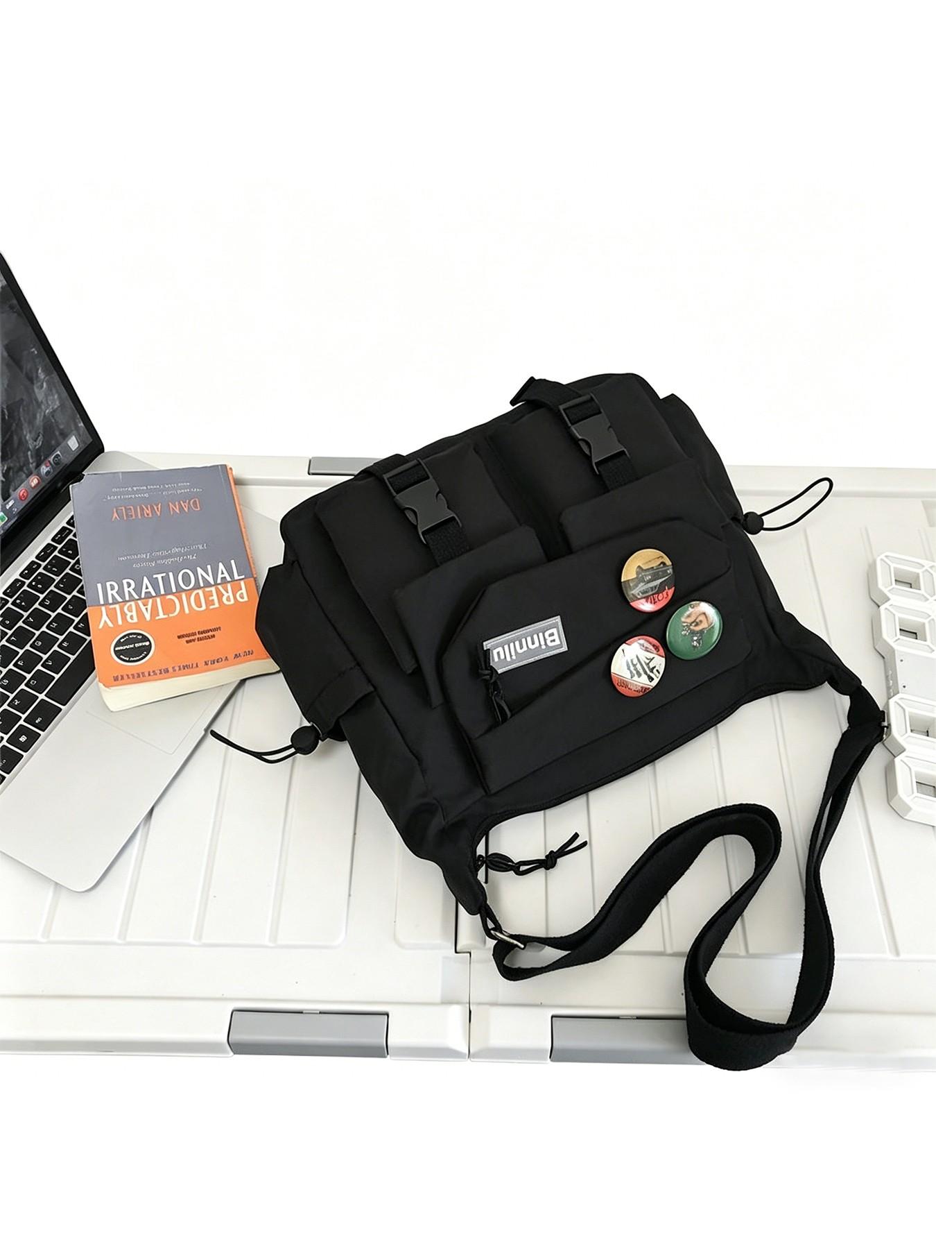 Unisex Nylon Adjustable Shoulder Strap Commuter Casual Crossbody Bags, Large Capacity Casual Colorblock Design, Ideal for Travel, Daily Use and Commuting