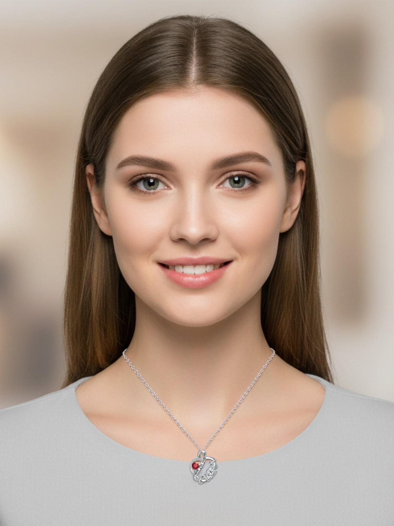 Eternal Burning Heart Original high-end heart-shaped "I Love You" gem necklace with luxury premium design.Paired with a preserved rose & teddy bear gift box.Perfect mysterious gift for festivals, birthdays, Valentine's Day, Mother's Day and Christmas.