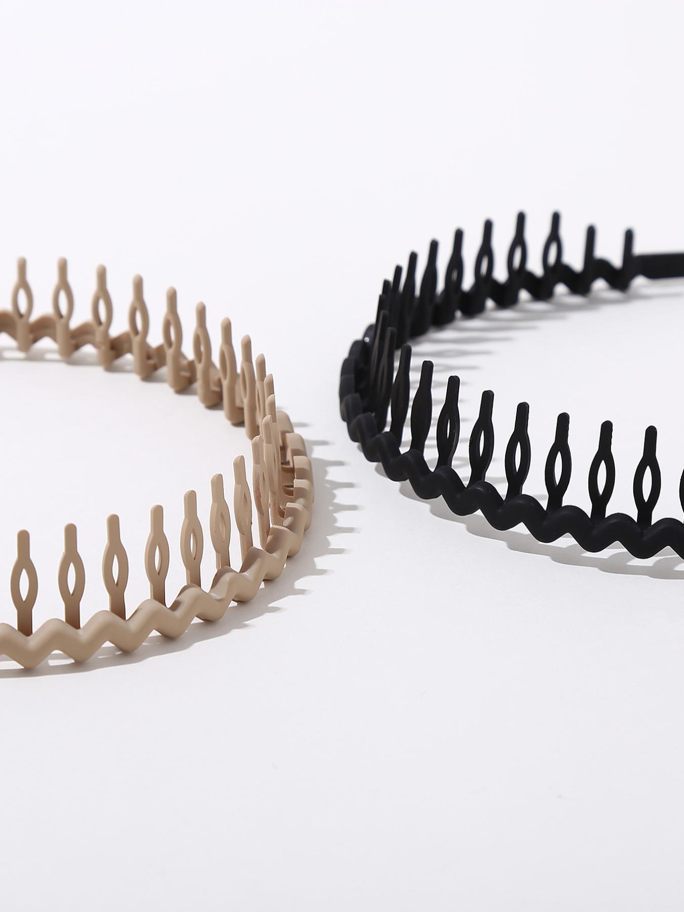 3pcs Women's Hairbands with Teeth Anti-Slip Wave Vintage Simple Restraint Headband Suitable for Face Washing Skincare Fashion Accessory Headbands Women