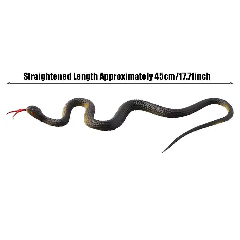 1pc Realistic Rubber Toy Snake 45cm, Lifelike Python Model, Halloween Prank Trick Prop, Scarecrow Garden Bird Deterrent, Joke Gag Toy Accessory