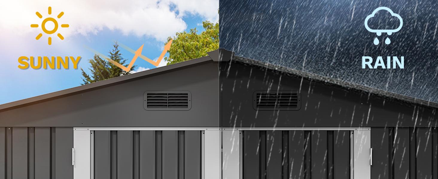 Yitahome 10x8FT Large Metal Outdoor Storage Shed, Heavy Duty Tool Storage Sheds for Backyard Patio Lawn - Ideal for Bicycles, Garden Tools, and Lawn Equipment, Easy-to-Assemble