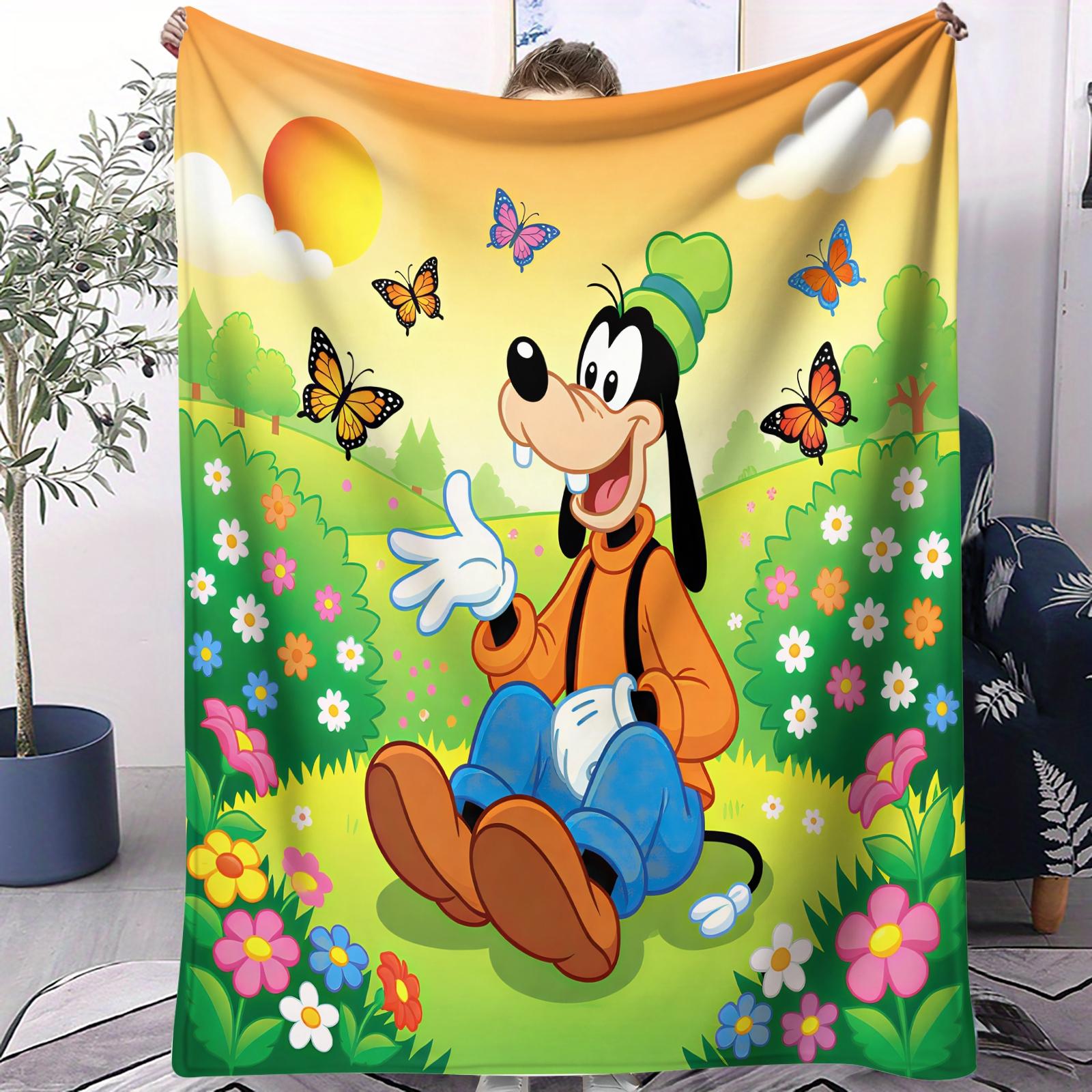 Goofy Pattern Blanket, All-Season Use, Suitable for Bed Sofa Car Room Decor, Perfect Gift, Single-Sided Print Blanket