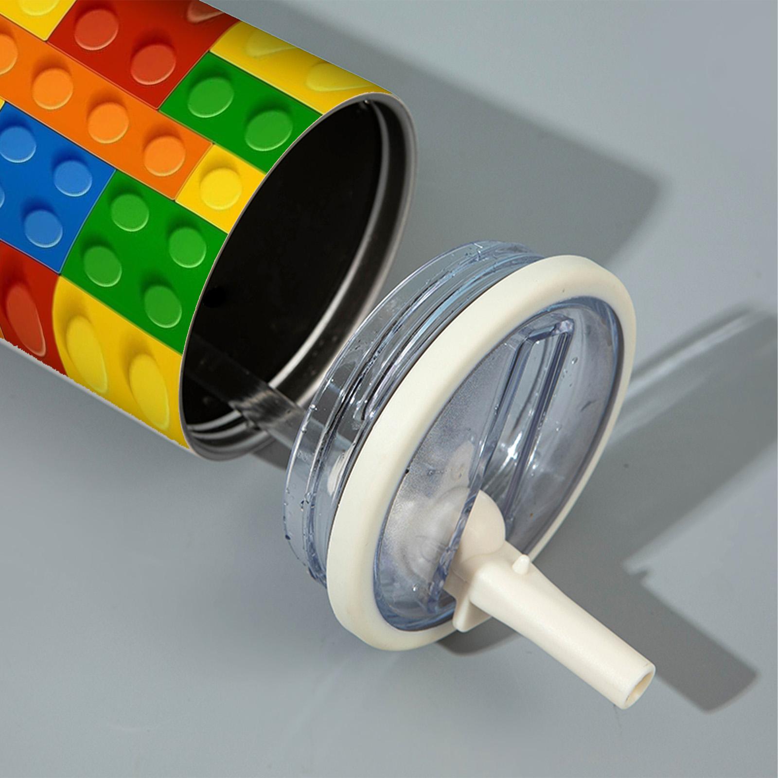 1 Pc 40oz double wall insulated mug with handle and straw, colorful brick thermal mug, leak proof lid tumbler for hot cold drinks, Leakproof tumbler, keeps drinks hot 12 hours and cold 24 hours, Christmas New Year gift for women men holiday