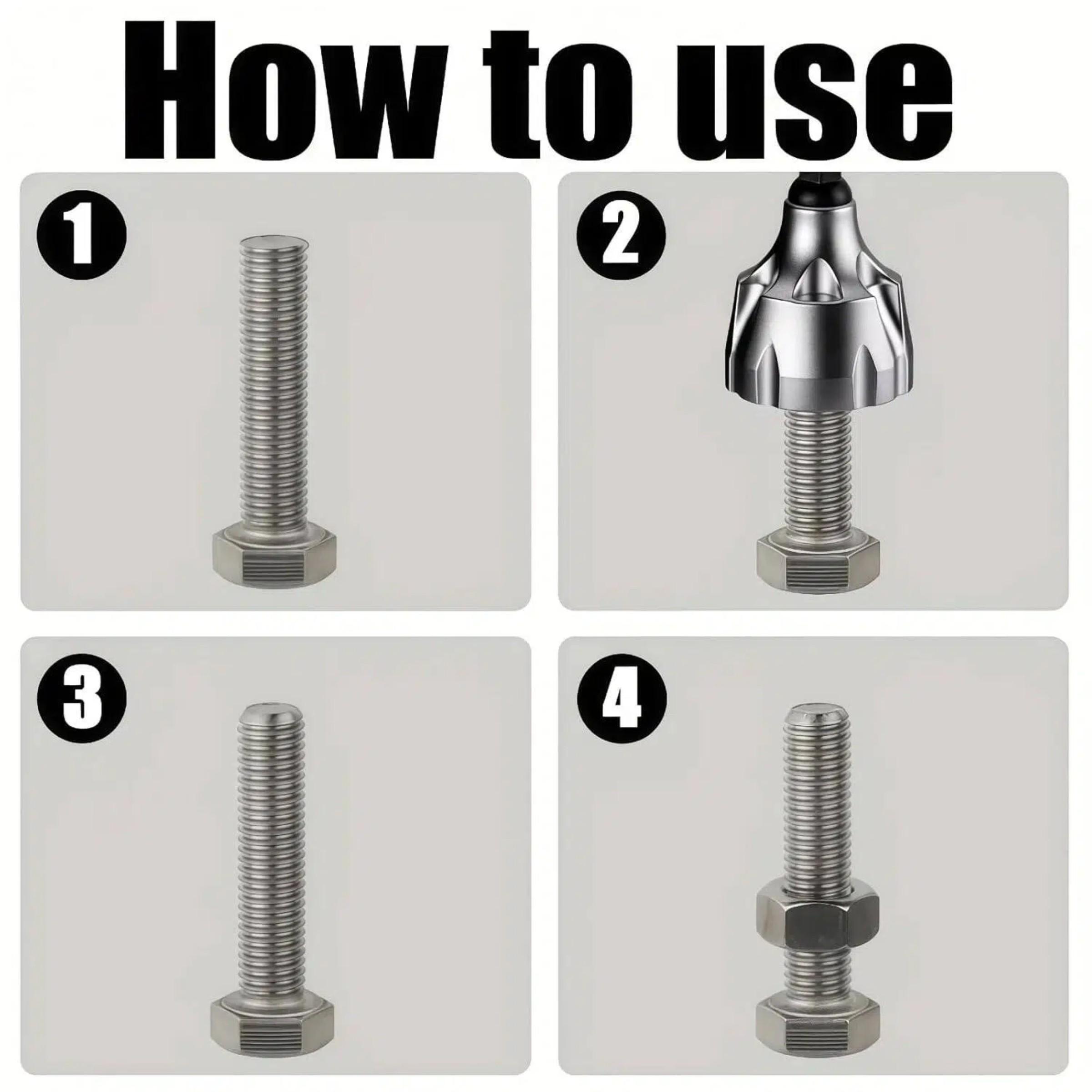 Tungsten Carbide Hex Deburring Tool, Fits All Threads & Metal Rods, Ideal for PVC & 3D Printing, Diameter 1/8''-3/4'' (3-19mm)