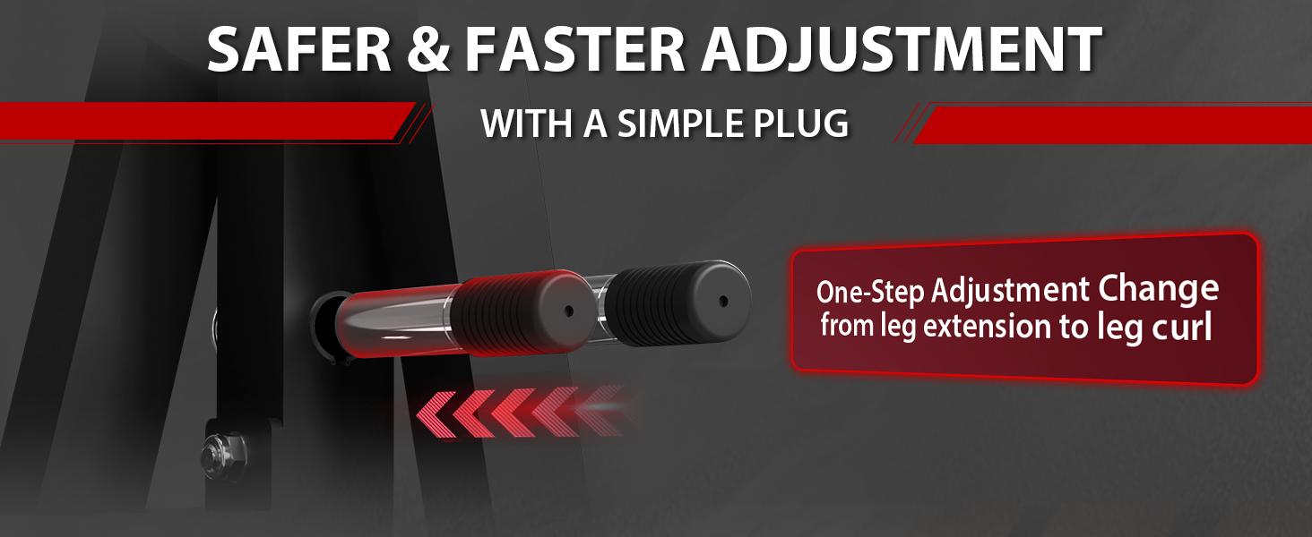 Leg Extension and Curl Machine, Lower Body Special Leg Machine, Adjustable Leg Exercise Bench with Plate Loaded, Leg Rotary Extension for Thigh, Home Gym Weight Machine Strength Training Equipment