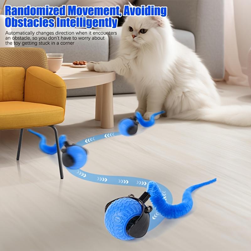 Pet automatic obstacle avoidance toy ball, Automatic Rolling Ball, interactive smart cat toy with collision detection - USB charging, can realistically simulate the tail movements of all cat breeds