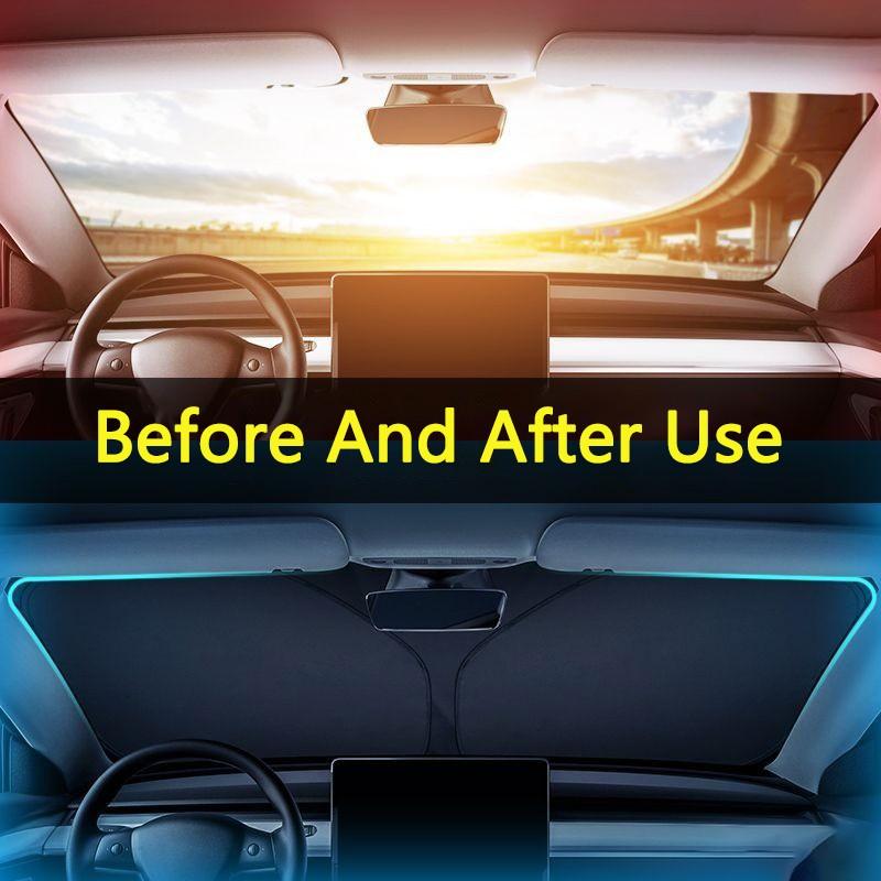 Folding Car Windshield Sun Shade Cover Visor, UV Protection for Cadillac Escalade Gt4 Xt4 Ats Xt5 Cts Xts Rs, 1pc Accessory