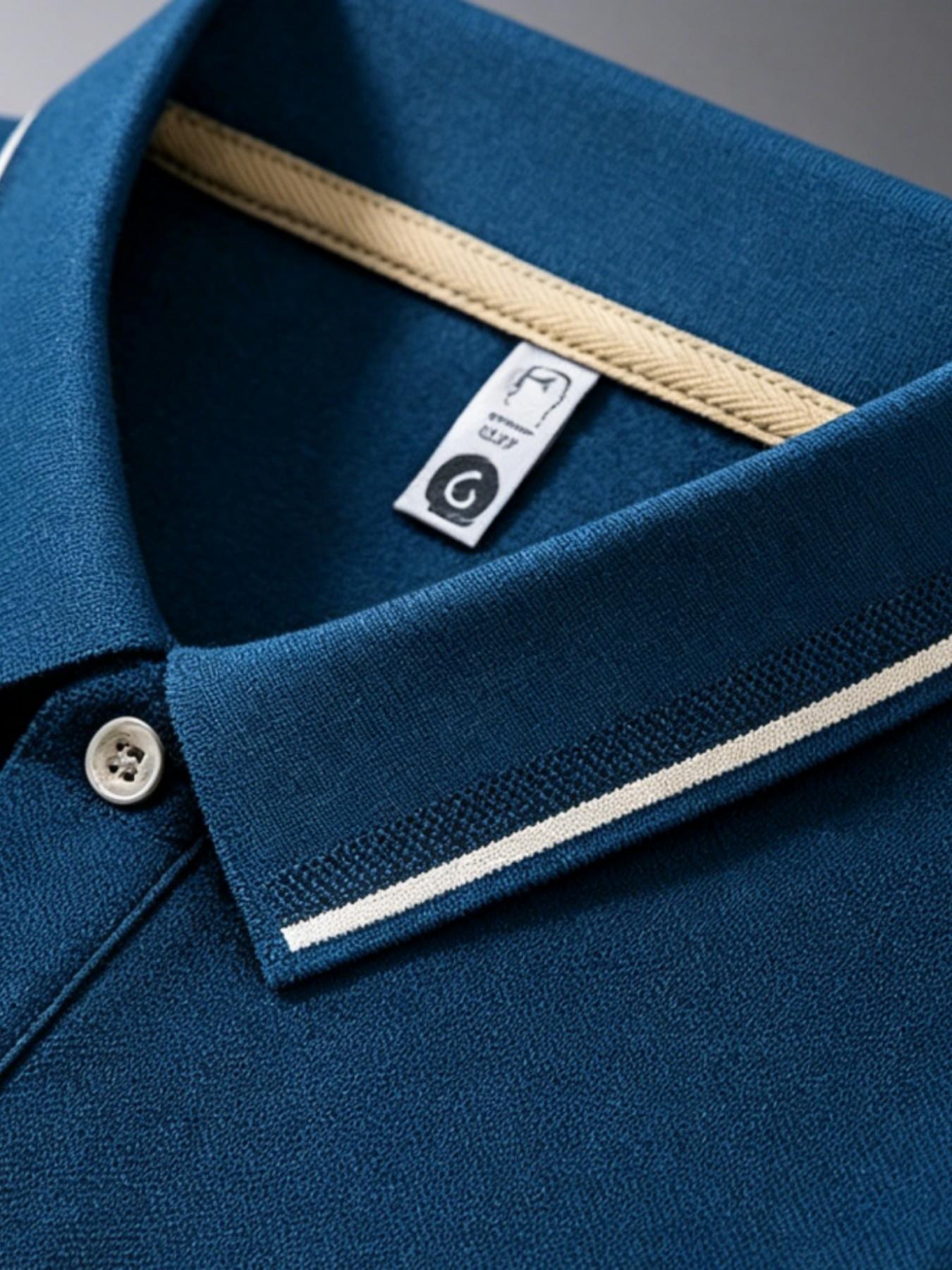 Men's Casual Summer Print T-Shirt, Fashion Short Sleeve Top, Geometric Design, Lightweight Breathable Polo Shirt