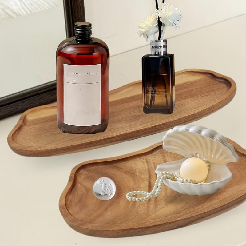 1/2 Set Wooden Tray, Multi-functional Wooden Tray, Cloud-shaped Tray, Cosmetic Display Tray, Perfume Tray, Bathroom Tray, Tableware Tray, Cake Tray, Kitchen Tray, Garden Tray, Party, Outdoor Festival, Buffet Tray, Display Tray, Decorative Tray, Party Tray