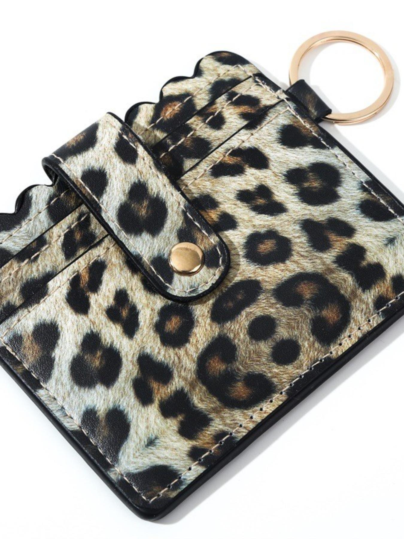 New PU Leather Keychain Wallet, Multi-Card Holder, Bank Card Clip, Student Bus ID Card Case, Coin Credit Card Key Chain