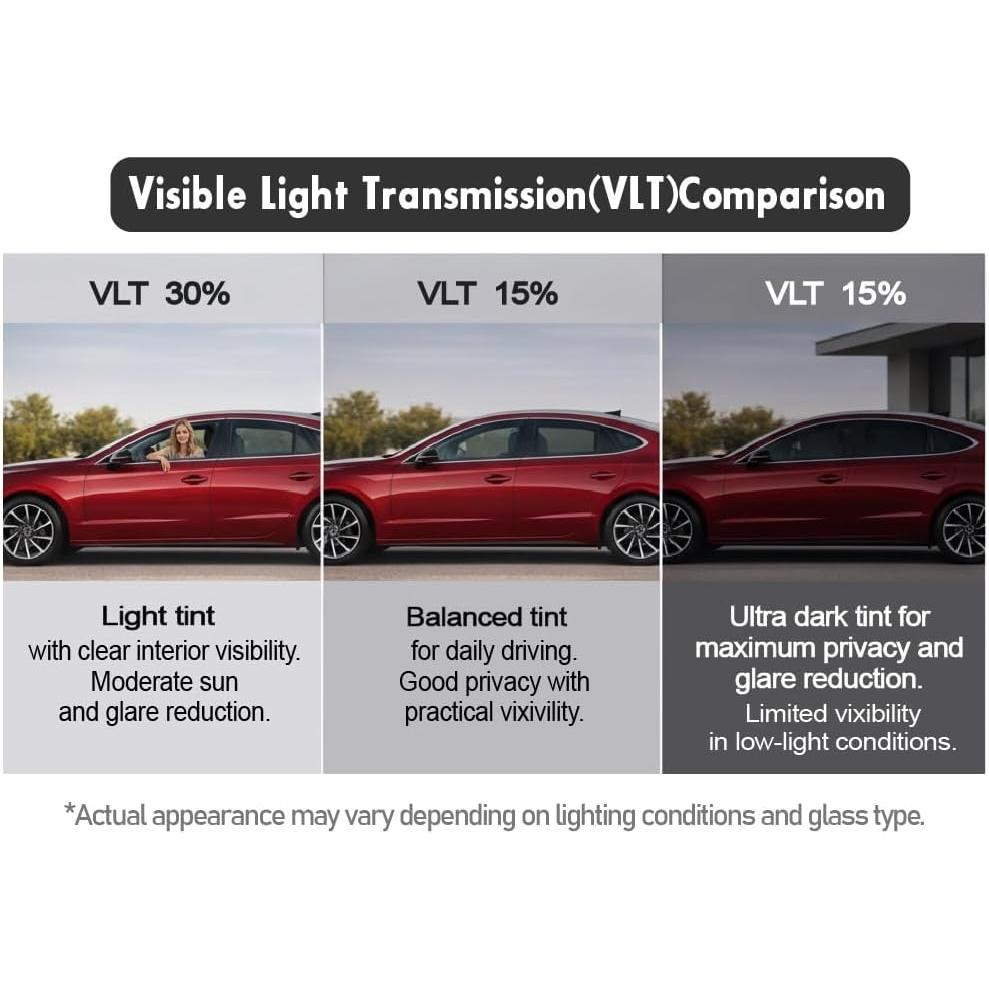 Ceramic Automotive Window Tint Film Roll- 5% 15% 30% VLT Options,99% UV Rejection, Heat & Glare Reduction,  Window Tint, See Out Not in (30% VLT, 17.5in X 5ft)