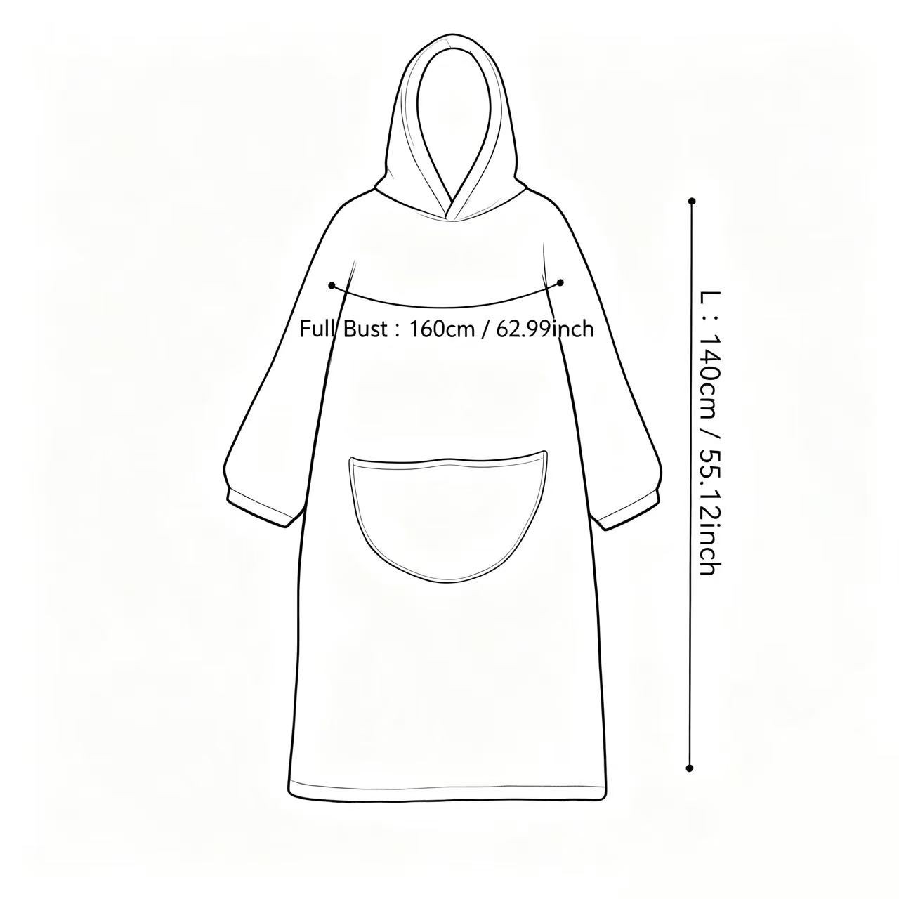 Pizza Pattern Oversized Wearable Blanket Sweatshirt, Soft Flannel Wrap, Unisex Comfortable Bathrobe, Fun Print Design