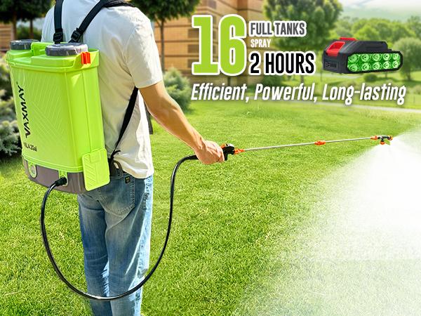 【FathersDayGift】VAXMAY Battery Powered Backpack Sprayer 4 Gallon 100 PSI Electric Garden Sprayer Works with Makita 18V Battery 5 Nozzles Telescopic Wand Included 2.6 Ah Battery & Charger Included, 100 Psi Pressure,father'sdaygifts