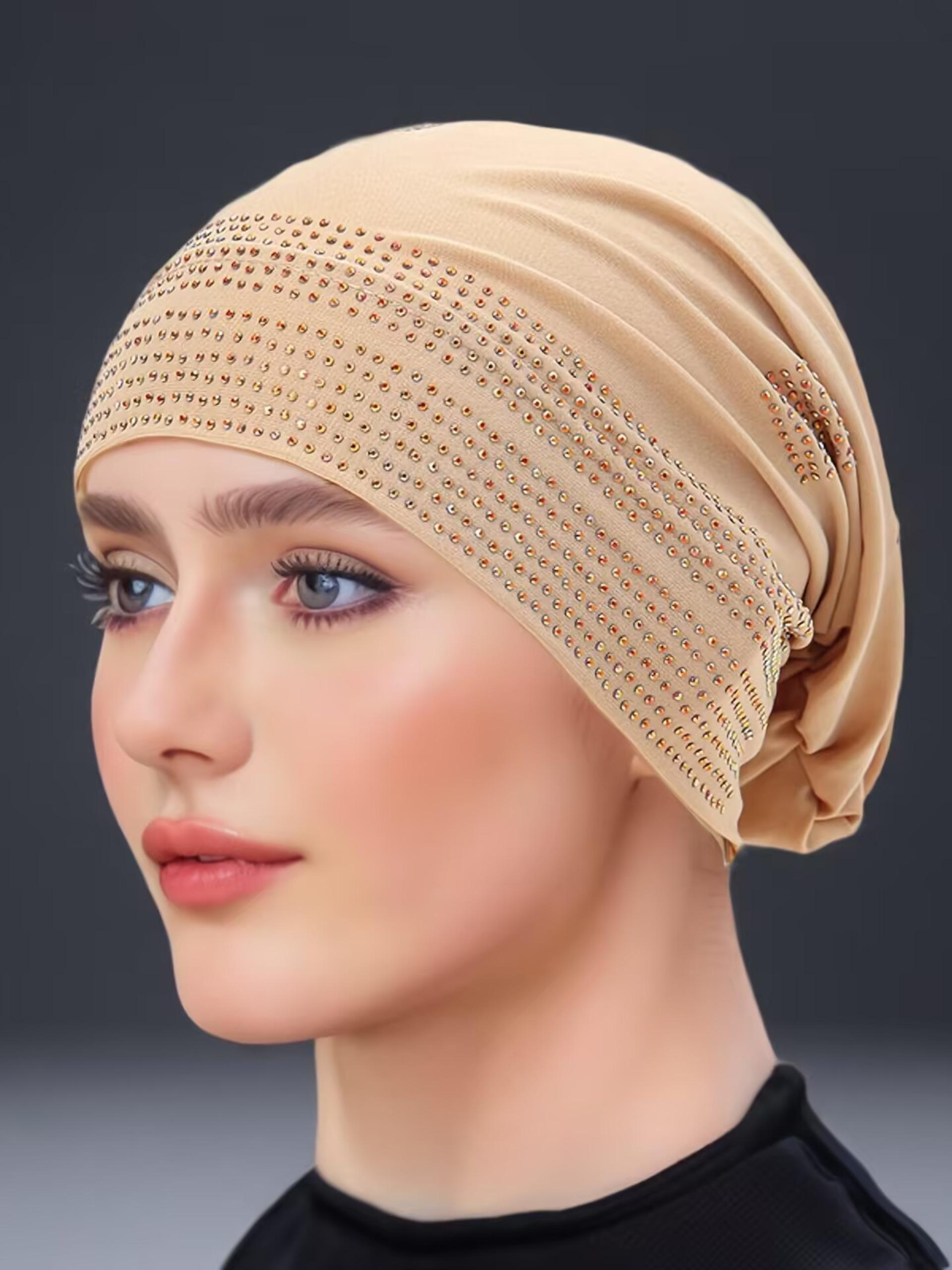 Women's Solid Color Hijab Balaclava, Breathable & Comfortable, Loose-Fit Turban Cap, Ideal for Sports, Yoga, Fitness, Fashion