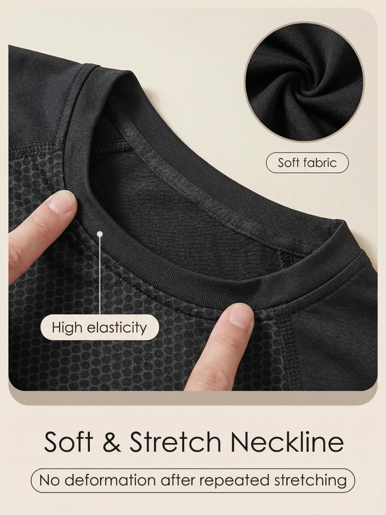 Men's Fitness Top, Sporty T-Shirt, Tight-Fit High Elasticity Training Gear, Cycling Apparel, Short Sleeve Gym Wear