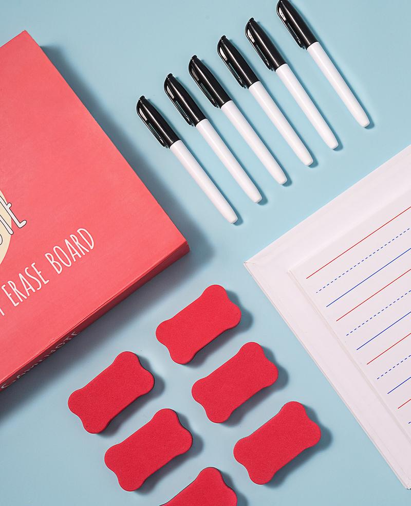 Gamenote Magnetic White Board Set, Double Sided Magnet Dry Erase Lap Boards 9x12 Lined Whiteboard for Writing,Educational Learning Tools for Classroom