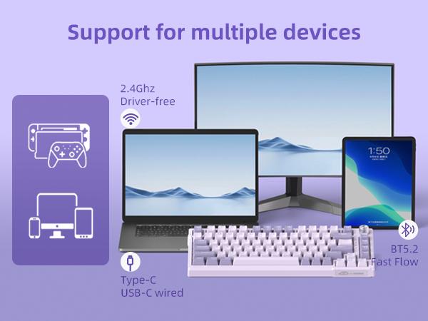 MageGee SKY81 75% Mechanical Gaming Keyboard, Gasket Hot Swappable Wired Custom Creamy Keyboard with 5-Layer Sound Dampening, Knob Control, RGB Backlit, NKRO for Win/Mac