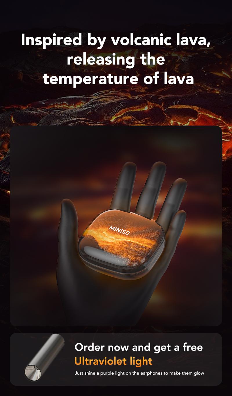 MINISO MS185 OWS Open Ear Wireless Bluetooth Earbuds Quicksand Luminous Headphones HIFI Sound Quality Sports Headphones IPX5 Waterproof With microphone