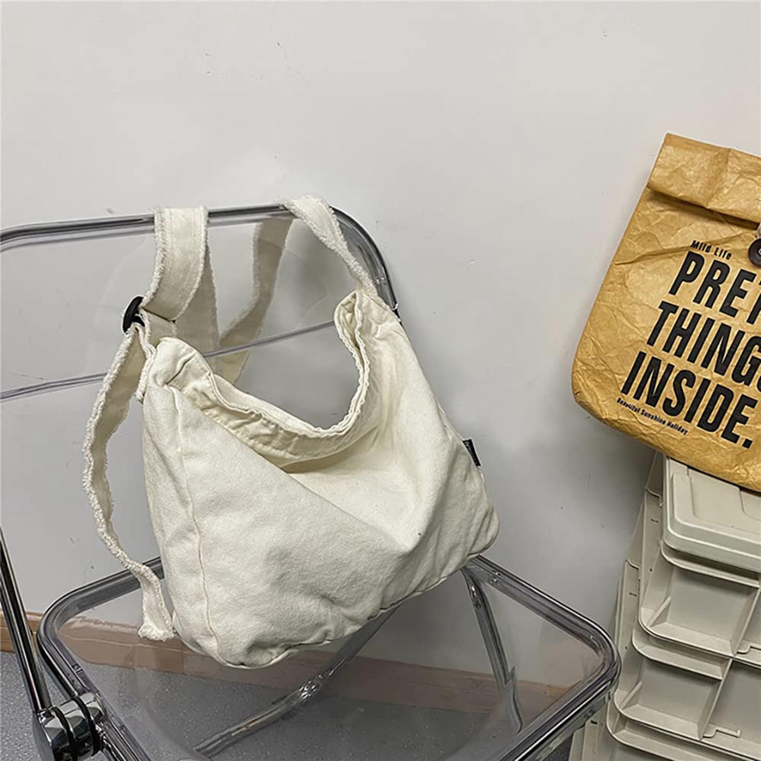 Large Capacity Canvas Hobo Bags for Women & Men, Shoulder Crossbody Bags, Tote Messenger Handbag for Work, Shopping, Thanksgiving Party