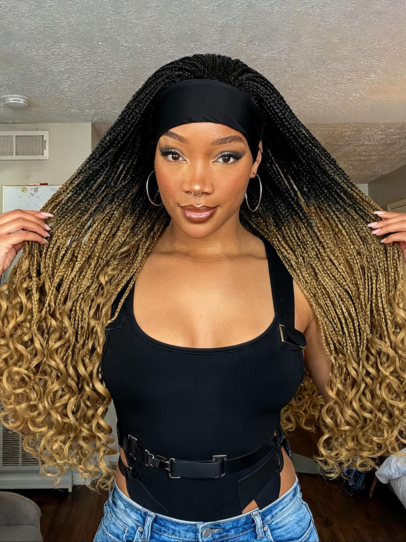 Fashion Ice Silk Braided Wig, Long Fine Cornrow Wave Tail, Easy Wear Daily Use, Stylish Artificial Hair Extension