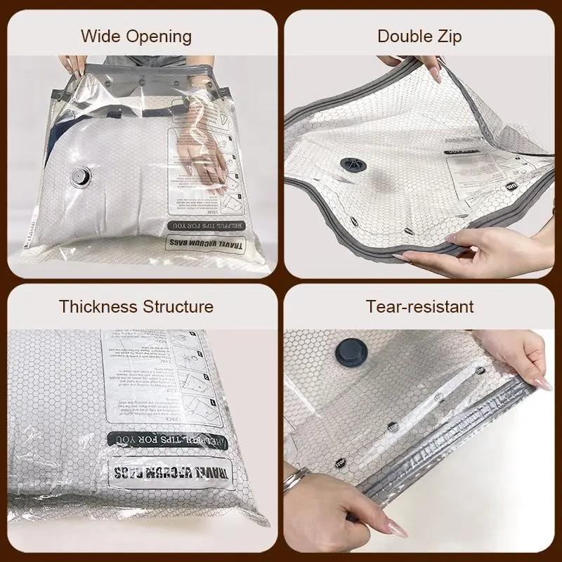 6/9/12/15 Pcs Vacuum Compression Storage Bags with Rechargeable Electric Air Pump, 3 Sizes Waterproof Reusable Sealing Storage Bags, 140L/Min Powerful Air Removal, Space Saver for Suitcase & Home Storage, Ideal for Holiday & Housewarming Gifts