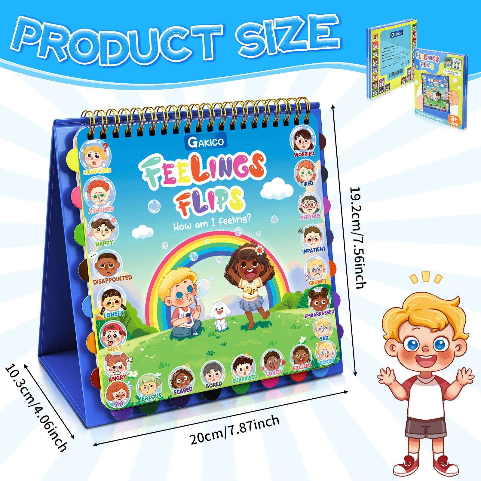 Feelings and Emotions Book for Young learners,22 Moods/Emotions,Understanding Emotions Toys,Social Emotional Flipbook,ADHD & Autism Learning Materials,Calm Down Corner Supplies,Suitable for teachers and parents Feelings and Emotions Book for Young learners,22 Moods/Emotions,Understanding Emotions Toys,Social Emotional Flipbook,ADHD & Autism Learning Materials,Calm Down Corner Supplies,Suitable for teachers and parents