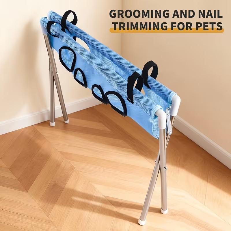 Multi-Functional Pet Grooming Hammock with Bath Support Rack, Ideal for Cat & Dog Bathing and Nail Trimming