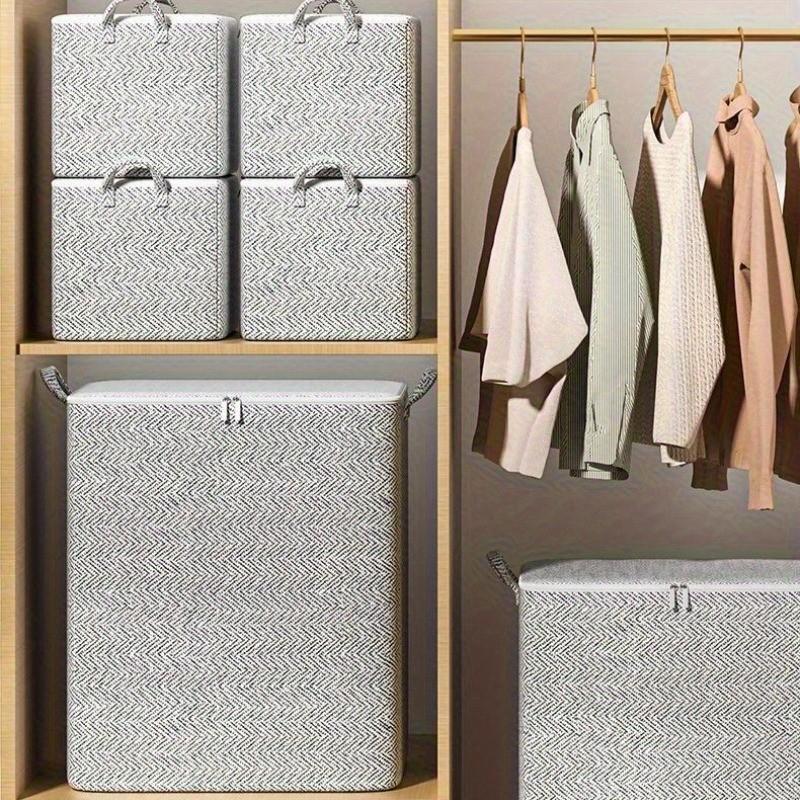 Extra Large Foldable Storage Box with Lid, Space-Saving Organizer for Home Moving, Durable Non-Woven Fabric, Stackable and Washable