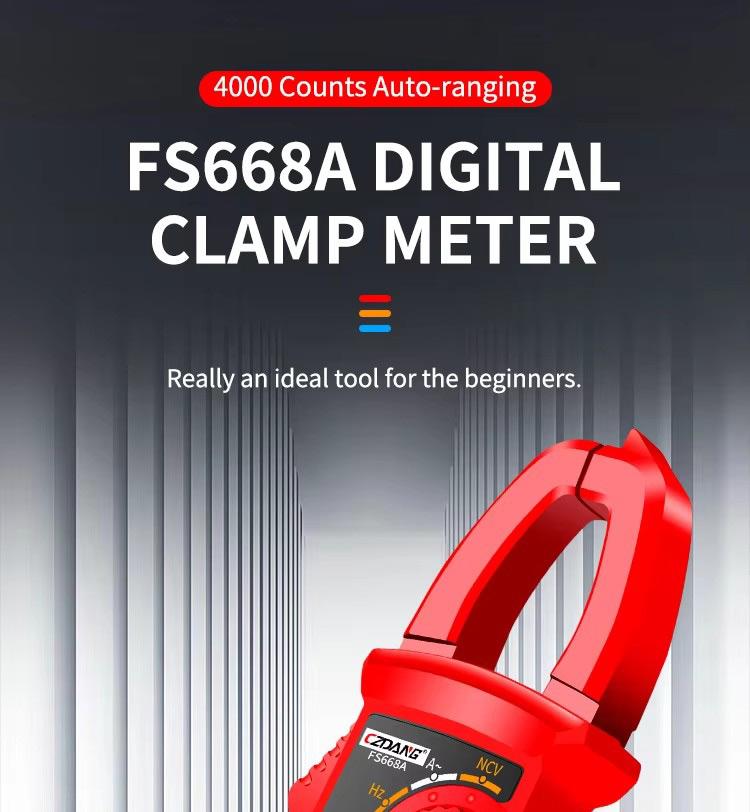 Clamp Meter Multimeter Dcv Acv Aca Ohm Capacitance Hz Diode Continuity Test, Digital Clamp Tester with Ncv Detection