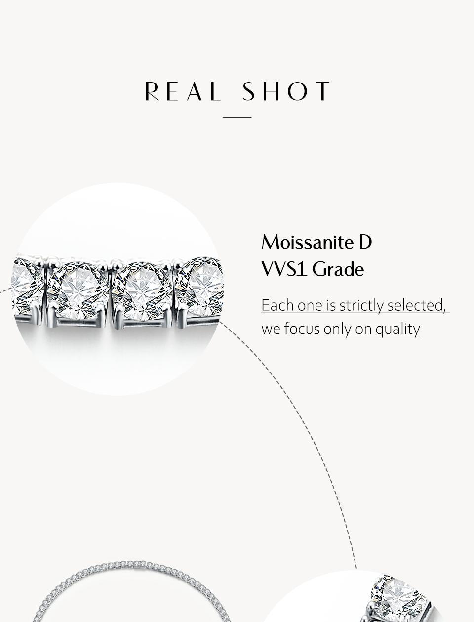 Synthetic Moissanite Tennis Necklace 0.1CT & 0.5CT Chain For Woman Party Anniversary New Gift N004