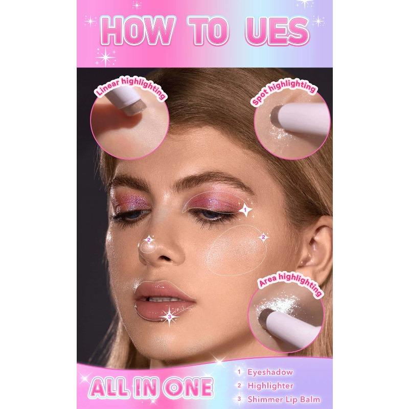 PAGE VINE Popular Water Gloss Jelly Highlight Eyeshadow Stick Super Shiny Multi-color Eyeshadow Highlight Stick