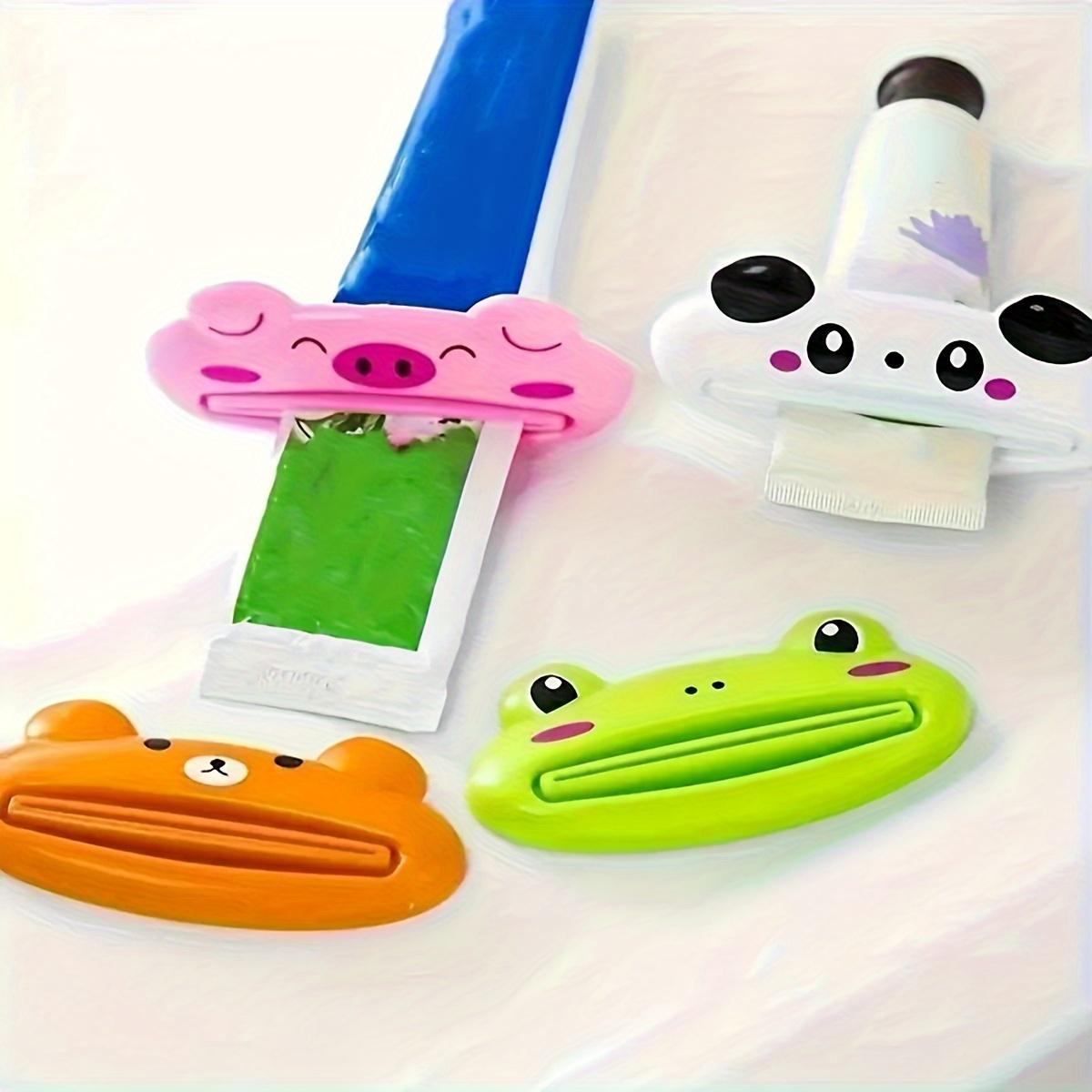 Cartoon Animal Toothpaste Squeezer Set, Fun Plastic Bathroom Accessories, Independent and Easy to Use, Modern Style Toothbrush Holder