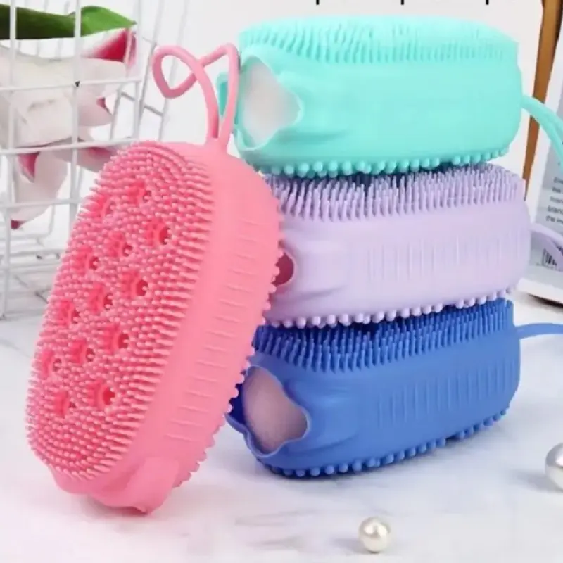 Double-Sided Silicone Bath Brush for Exfoliating and Skin Cleaning, Gentle Massage, Revitalize Your Skin, Bathroom Accessories