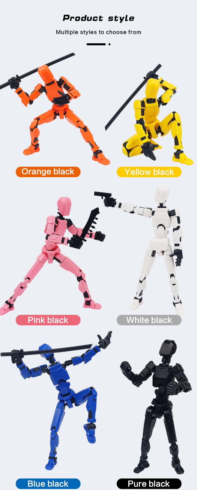 Interactive Multi-Joint Action Doll Toy, 13 Movable Joints Robot Mannequin Set, Creative Birthday Gift for Fun Play