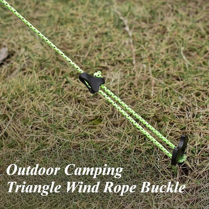 10PCS Tent Awning Rope Fastener Wind Rope Buckles riple-Cornered Cord Tightener Camping Tent Stopper ﻿Non-Slip Car Interior Decoration
