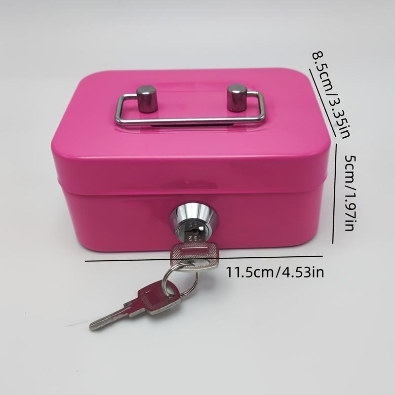 Metal Lock Storage Box with Key Lock, Safe Cash Coin Holder, Office Money Box, Secure Container for Keys and Coins