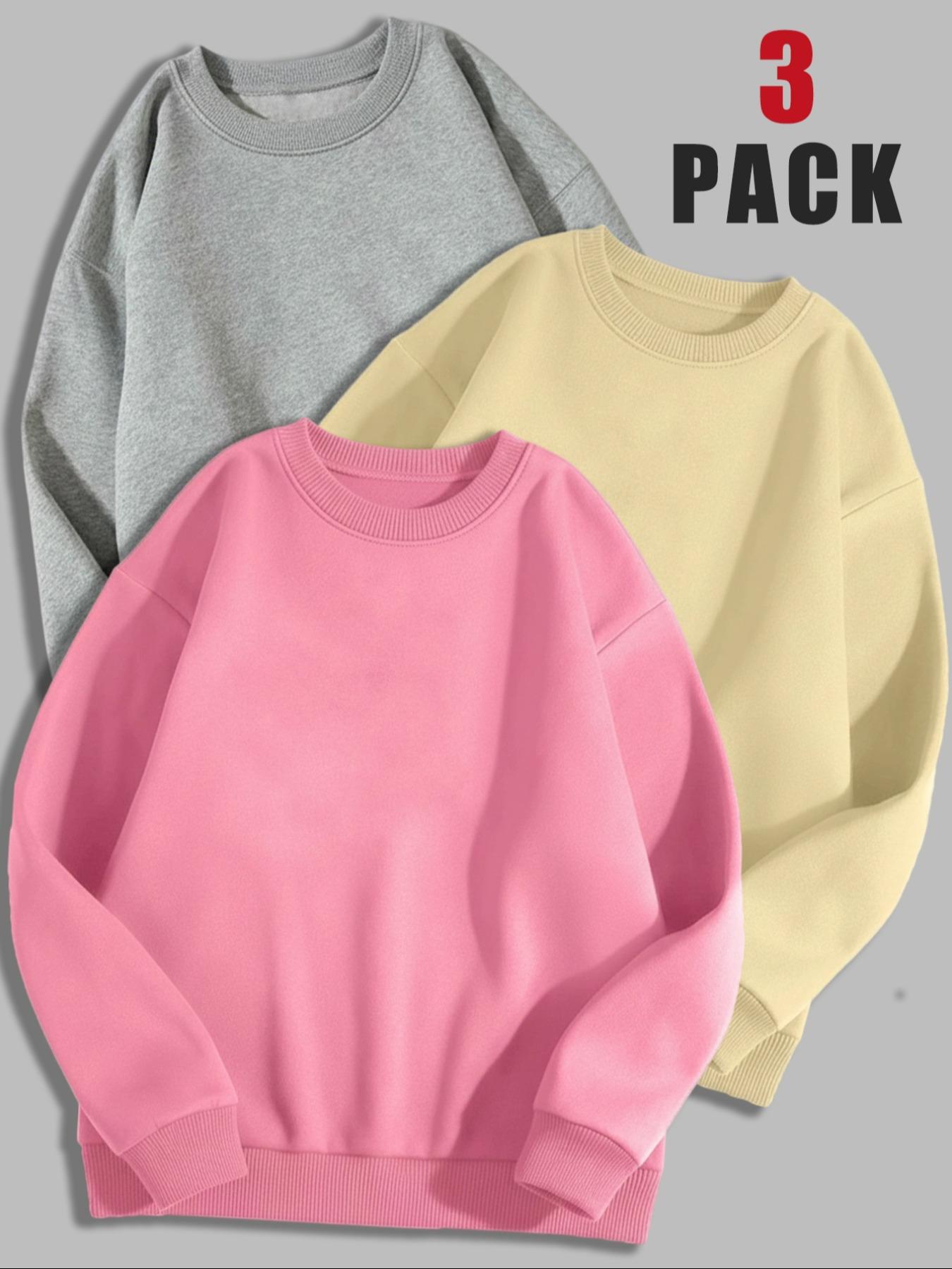 Women's Long Sleeve Pullover Sweater Set, Sweatshirts, Casual Fitted Round Neck Top, Fall & Winter Warm Clothing, Letter Pattern Design