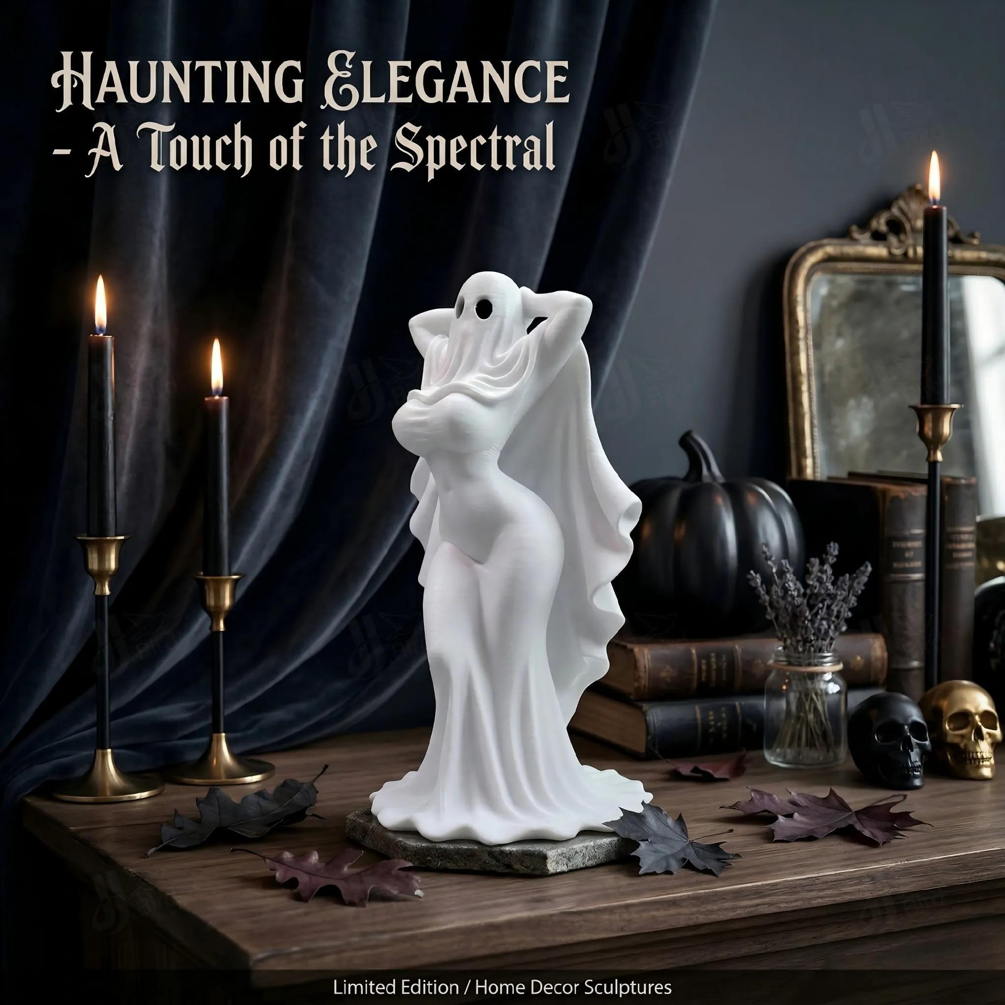 Gothic Style Ghost Girl Figurine, Collectible Handmade Decorative Ornament, Creative Art Display Piece for Home Office Decoration